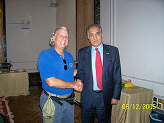 Major Messing poses with US Ambassador to Iraq, Zalmay Khalilzad.